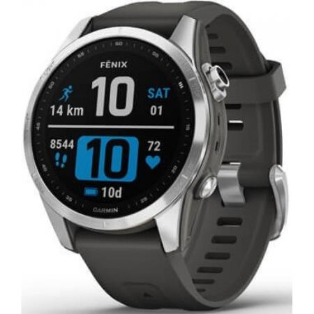 Garmin Fenix 7s Silver With / Graphite Band Garmin Fenix 7s Silver With / Graphite Band