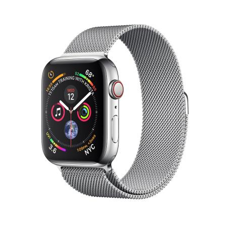 Apple Watch Silver  Series 4 44mm GPS+Cellular Aluminum Case with Silver Milanese Loop Apple Watch Silver  Series 4 44mm GPS+Cellular Aluminum Case with Silver Milanese Loop