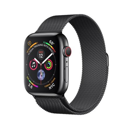 Apple Watch Gold Series 4 44mm GPS+Cellular Aluminum Case with Space Black Milanese Loop Apple Watch Gold Series 4 44mm GPS+Cellular Aluminum Case with Space Black Milanese Loop