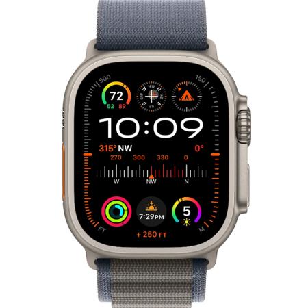 Apple Watch Ultra 2, 49мм, корпус из титана, ремешок Alpine синего цвета Apple Watch Ultra 2, 49мм, корпус из титана, ремешок Alpine синего цвета
