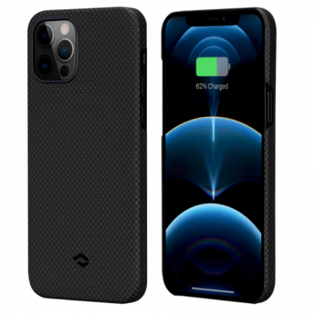 Чехол Pitaka MagEZ Case для iPhone 12 Pro Max 6.7", черно-серый (шахматное плетение), кевлар (арамид) Чехол Pitaka MagEZ Case для iPhone 12 Pro Max 6.7", черно-серый (шахматное плетение), кевлар (арамид)