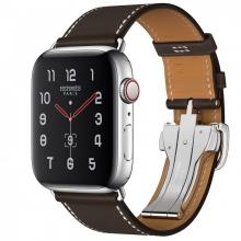 Apple Watch Hermes Series 5, 44mm Stainless Steel Case with Fauve Barenia Leather Single Tour Deployment Buckle Apple Watch Hermes Series 5, 44mm Stainless Steel Case with Fauve Barenia Leather Single Tour Deployment Buckle