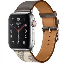 Apple Watch Hermes Series 5, 44mm Stainless Steel Case with Etain Beton Swift Leather Single Tour Apple Watch Hermes Series 5, 44mm Stainless Steel Case with Etain Beton Swift Leather Single Tour