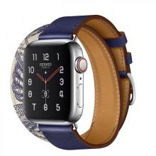 Apple Watch Hermes Series 5, 40mm Stainless Steel Case with Encre Beton Swift Leather Double Tour Apple Watch Hermes Series 5, 40mm Stainless Steel Case with Encre Beton Swift Leather Double Tour