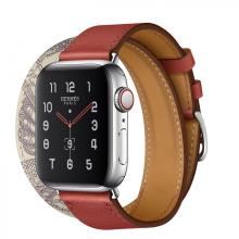 Apple Watch Hermes Series 5, 40mm Stainless Steel Case with Brique Beton Swift Leather Double Tour Apple Watch Hermes Series 5, 40mm Stainless Steel Case with Brique Beton Swift Leather Double Tour