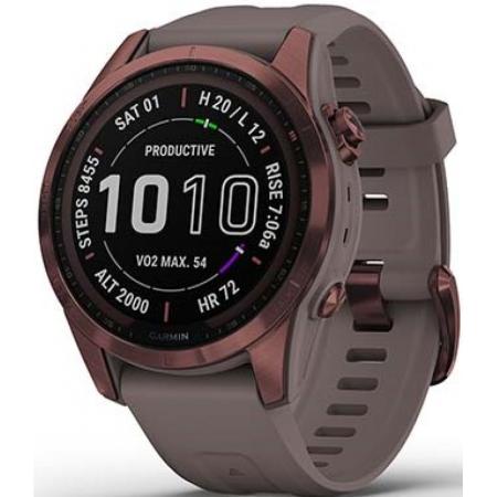 Garmin Fenix 7s Sapphire Solar Dark Bronze Titanium / Shale Gray Band Garmin Fenix 7s Sapphire Solar Dark Bronze Titanium / Shale Gray Band