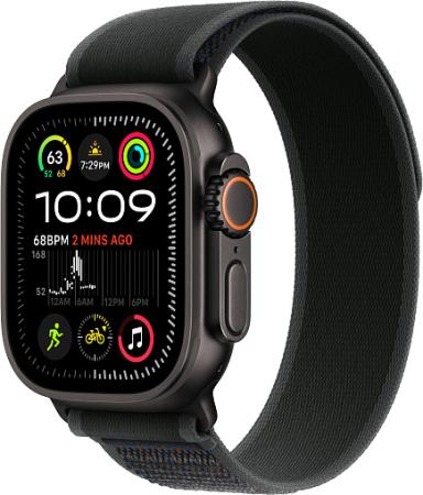 Apple Watch Ultra 2 (2024) 49mm Black Titanium Case with Black Trail Loop (S/M) Apple Watch Ultra 2 (2024) 49mm Black Titanium Case with Black Trail Loop (S/M)