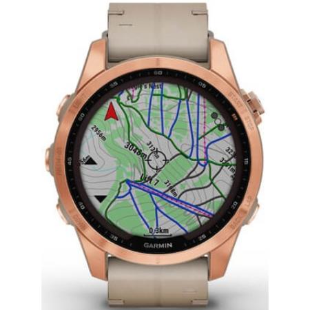 Garmin Fenix 7s Sapphire Solar Rose Gold Titanium / Limestone Leather Band Garmin Fenix 7s Sapphire Solar Rose Gold Titanium / Limestone Leather Band