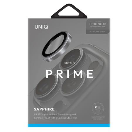 Защита объектива камеры стальной обод и сапфировое стекло UNIQ OPTIX PRIME IPHONE 16 Pro/ 16 Pro Max, хромированный серый (GREY) Защита объектива камеры стальной обод и сапфировое стекло UNIQ OPTIX PRIME IPHONE 16 Pro/ 16 Pro Max, хромированный серый (GREY)