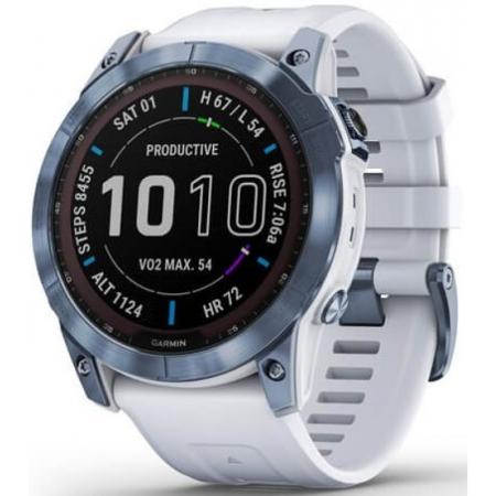 Garmin Fenix 7x Sapphire Solar Mineral Blue DLC Titanium / Whitestone Band Garmin Fenix 7x Sapphire Solar Mineral Blue DLC Titanium / Whitestone Band