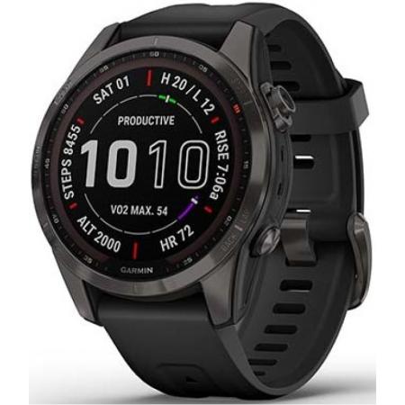 Garmin Fenix 7s Sapphire Solar Carbon Gray DLC Titanium / Black Band Garmin Fenix 7s Sapphire Solar Carbon Gray DLC Titanium / Black Band