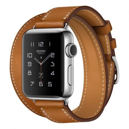 Apple Watch Hermes Series 2 38mm Stainless Steel Case with Fauve Barenia Leather Double Tour Apple Watch Hermes Series 2 38mm Stainless Steel Case with Fauve Barenia Leather Double Tour