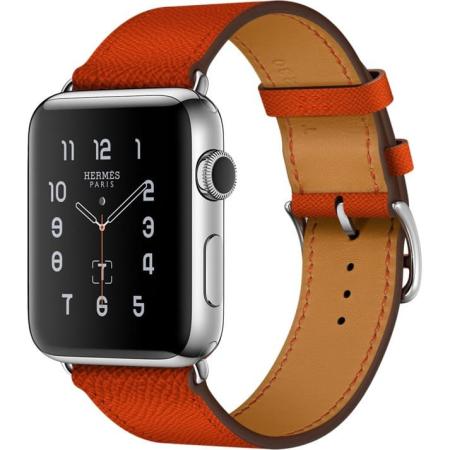 Apple Watch Hermes Series 2 42mm Stainless Steel Case with Feu Epsom Leather Single Tour Apple Watch Hermes Series 2 42mm Stainless Steel Case with Feu Epsom Leather Single Tour