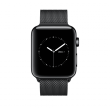 Apple Watch Series 2 38mm Space Black Stainless Steel Case with Space Black Milanese Loop Apple Watch Series 2 38mm Space Black Stainless Steel Case with Space Black Milanese Loop