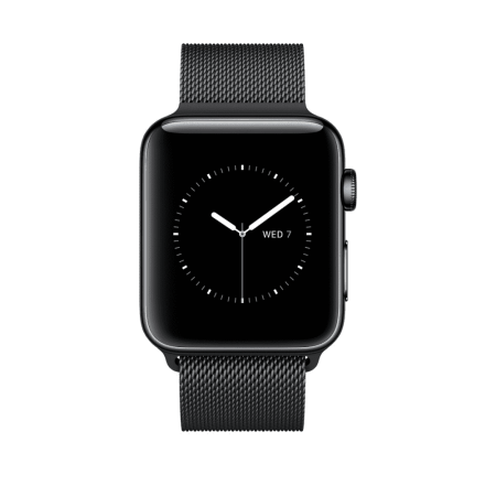 Apple Watch Series 2 38mm Space Black Stainless Steel Case with Space Black Milanese Loop Apple Watch Series 2 38mm Space Black Stainless Steel Case with Space Black Milanese Loop
