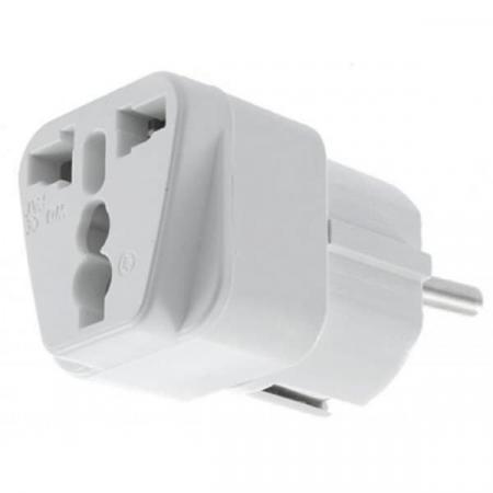 Переходник универсальный UK/US на евро-розетку EU, белый Переходник универсальный UK/US на евро-розетку EU, белый
