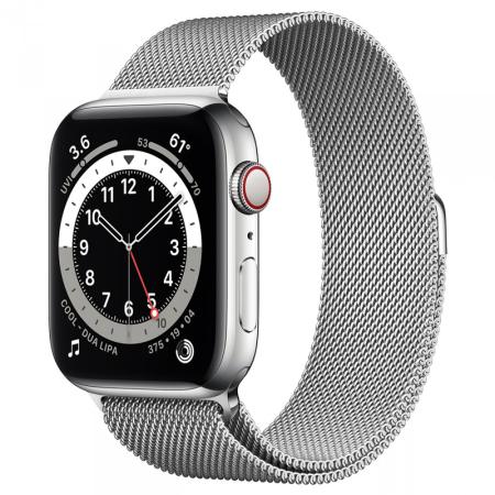 Apple Watch Series 6 40mm GPS+Cellular Silver Stainless Steel Case with Milanese Loop Apple Watch Series 6 40mm GPS+Cellular Silver Stainless Steel Case with Milanese Loop