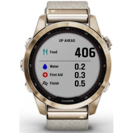 Garmin Fenix 7s Sapphire Solar Cream Gold Titanium / Сream Heathered Nylon Band Garmin Fenix 7s Sapphire Solar Cream Gold Titanium / Сream Heathered Nylon Band
