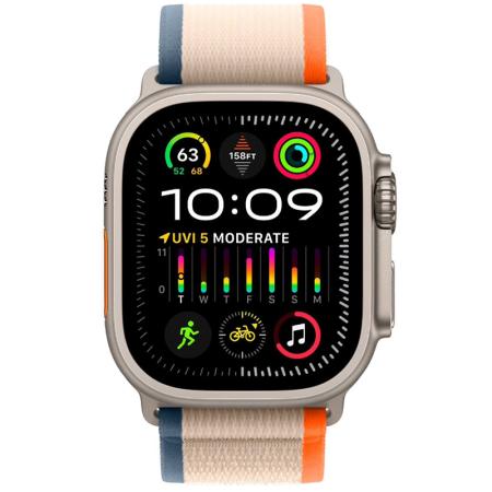 Apple Watch Ultra 2, 49мм, корпус из титана, ремешок Trail цвета «оранжевый/бежевый» Apple Watch Ultra 2, 49мм, корпус из титана, ремешок Trail цвета «оранжевый/бежевый»