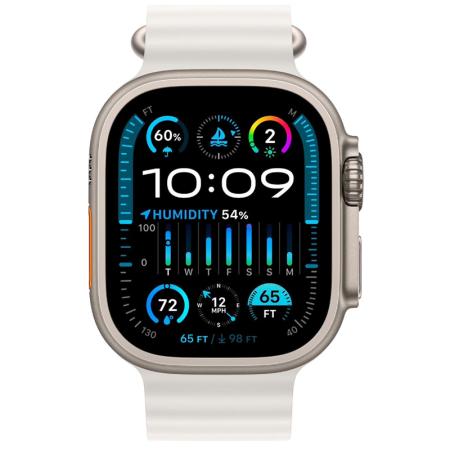 Apple Watch Ultra 2, 49мм, корпус из титана, ремешок Ocean белого цвета Apple Watch Ultra 2, 49мм, корпус из титана, ремешок Ocean белого цвета