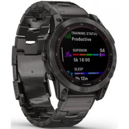 Garmin Fenix 7 Gps Sapphire Solar Carbon Gray DLC Titanium / Black Band