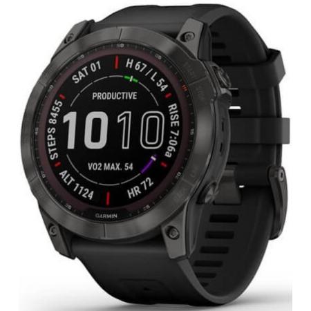 Garmin Fenix 7x Sapphire Solar Carbon Gray DLC Titanium / Black Band Garmin Fenix 7x Sapphire Solar Carbon Gray DLC Titanium / Black Band
