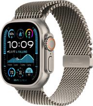 Apple Watch Ultra 2 (2024) 49mm Natural Titanium Case with Black Titanium Milanese Loop Medium Apple Watch Ultra 2 (2024) 49mm Natural Titanium Case with Black Titanium Milanese Loop Medium