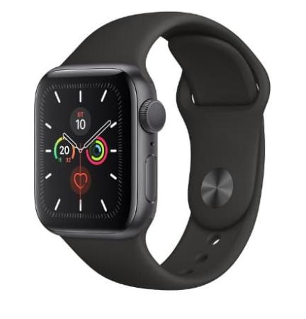 Apple Watch 5 44mm Space Gray Aluminum Case with Black Sport Band Apple Watch 5 44mm Space Gray Aluminum Case with Black Sport Band