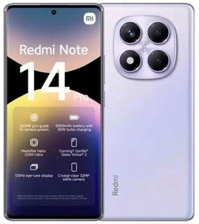 Смартфон Xiaomi Redmi Note 14 Pro 8/256 Гб, фиолетовый Смартфон Xiaomi Redmi Note 14 Pro 8/256 Гб, фиолетовый