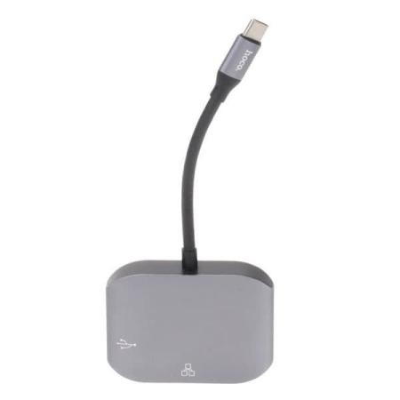Адаптер HOCO HB9 Yito Type-C to RJ45+ USB3.0 Адаптер HOCO HB9 Yito Type-C to RJ45+ USB3.0
