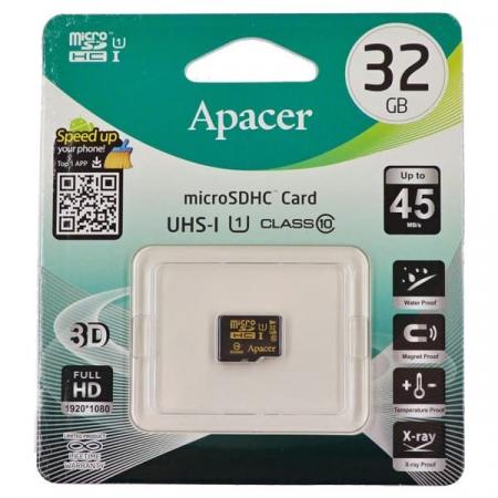 Карта памяти Apacer microSDHC 32GB Class10 UHS-I R/W 45/10 MB/s (AP32GMCSH10U1-RA) Карта памяти Apacer microSDHC 32GB Class10 UHS-I R/W 45/10 MB/s (AP32GMCSH10U1-RA)