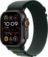 Apple Watch Ultra 2 (2024) 49mm Black Titanium Case with Dark Green Alpine Loop Small Apple Watch Ultra 2 (2024) 49mm Black Titanium Case with Dark Green Alpine Loop Small