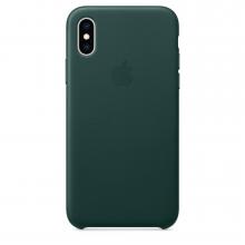 Кожанный чехол для iPhone XS, цвет зеленый лес Кожанный чехол для iPhone XS, цвет зеленый лес