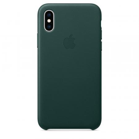 Кожанный чехол для iPhone XS, цвет зеленый лес Кожанный чехол для iPhone XS, цвет зеленый лес