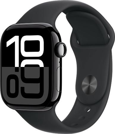 Apple Watch Series 10 42mm Jet Black Aluminum Case with Sport Band, Black Apple Watch Series 10 42mm Jet Black Aluminum Case with Sport Band, Black