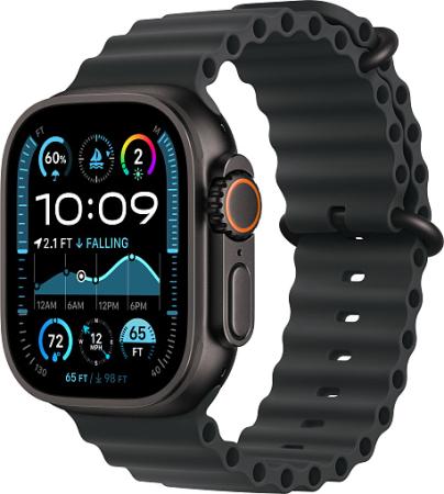 Apple Watch Ultra 2 (2024) 49mm Black Titanium Case with Black Ocean Band Apple Watch Ultra 2 (2024) 49mm Black Titanium Case with Black Ocean Band