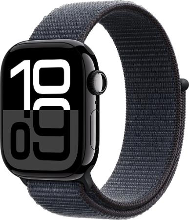 Apple Watch Series 10 46mm Jet Black Aluminum Case with Sport Loop, Ink Apple Watch Series 10 46mm Jet Black Aluminum Case with Sport Loop, Ink