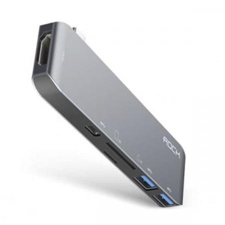 Разветвитель USB Hub 6в1 Rock RCB0596 Type-с Разветвитель USB Hub 6в1 Rock RCB0596 Type-с