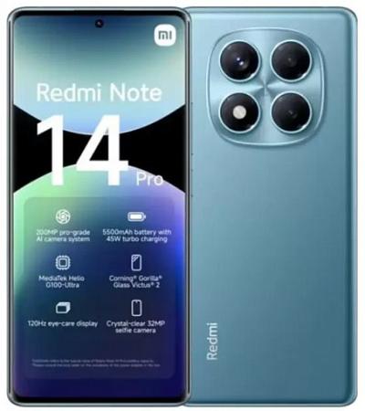 Смартфон Xiaomi Redmi Note 14 Pro 8/256 Гб, голубой Смартфон Xiaomi Redmi Note 14 Pro 8/256 Гб, голубой
