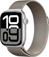 Apple Watch Series 10 46mm Silver Titanium Case with Milanese Loop, Natural Apple Watch Series 10 46mm Silver Titanium Case with Milanese Loop, Natural
