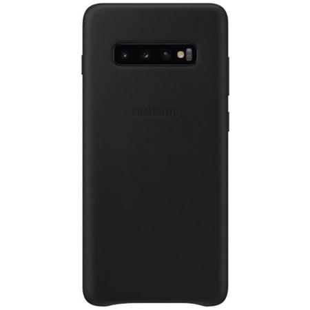 Кожаный чехол Leather Cover Samsung S10 Plus черный Кожаный чехол Leather Cover Samsung S10 Plus черный