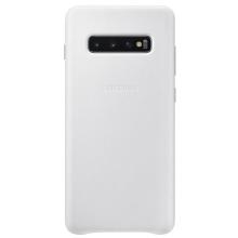 Кожаный чехол Leather Cover Samsung S10 Plus белый Кожаный чехол Leather Cover Samsung S10 Plus белый