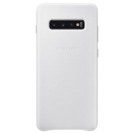 Кожаный чехол Leather Cover Samsung S10 Plus белый Кожаный чехол Leather Cover Samsung S10 Plus белый