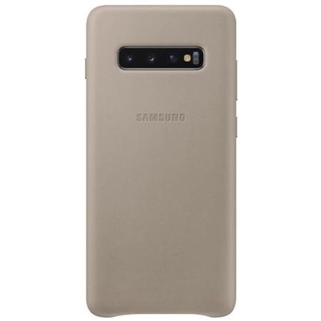 Кожаный чехол Leather Cover Samsung S10 Plus серый Кожаный чехол Leather Cover Samsung S10 Plus серый