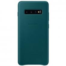 Кожаный чехол Leather Cover Samsung S10 Plus зеленый Кожаный чехол Leather Cover Samsung S10 Plus зеленый