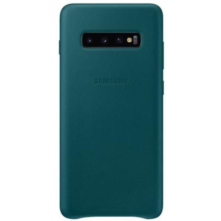 Кожаный чехол Leather Cover Samsung S10 Plus зеленый Кожаный чехол Leather Cover Samsung S10 Plus зеленый