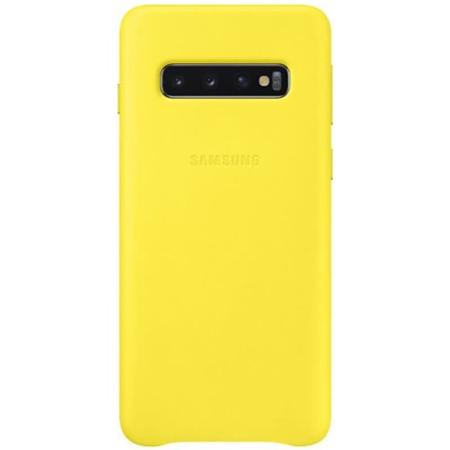 Кожаный чехол Leather Cover Samsung S10 желтый Кожаный чехол Leather Cover Samsung S10 желтый