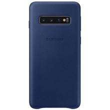 Кожаный чехол Leather Cover Samsung S10 черный темно-синий Кожаный чехол Leather Cover Samsung S10 черный темно-синий