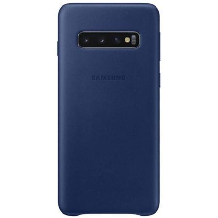 Кожаный чехол Leather Cover Samsung S10 черный темно-синий Кожаный чехол Leather Cover Samsung S10 черный темно-синий