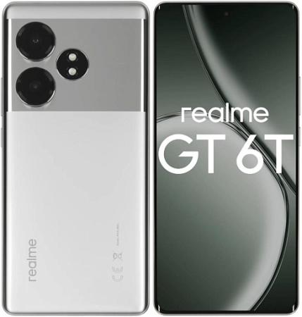 Смартфон Realme GT 6T 12/256 ГБ, серебристый Смартфон Realme GT 6T 12/256 ГБ, серебристый
